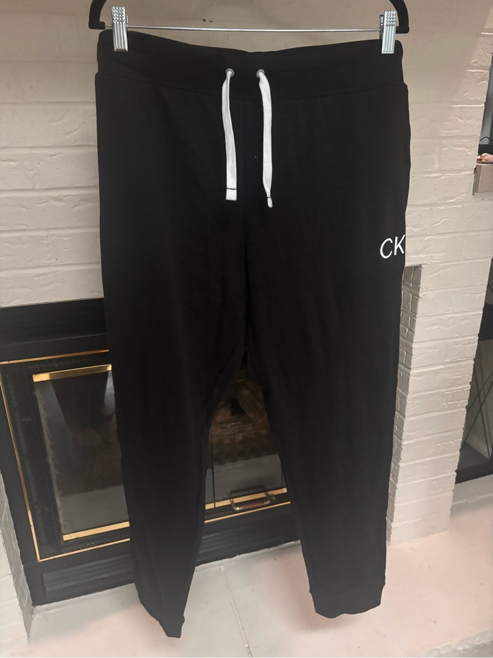 Calvin Klein Black Jogger Pants with White Drawstring